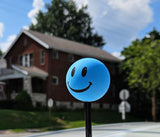 ..Tenna Tops Happy Smiley Face Car Antenna Ball (Blue) - Thick Antenna Fit