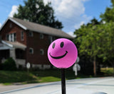 ..HappyBalls Happy Smiley Face Car Antenna Topper (Pink) - Thick Antenna Fit