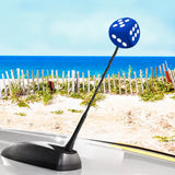Coolballs Cool Lucky Blue Dice Antenna Topper - Thin Antenna Fit