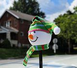 Tenna Tops Snowman Green Winter Hat & Scarf Car Antenna Topper - Thick Antenna Fit