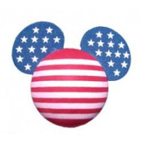 Disney Mickey USA Stars and Stripes Car Antenna Topper / Dashboard Buddy (Thin Stripes Style)