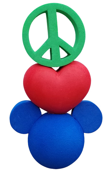Peace Love Mickey Car Antenna Topper / Mirror Dangler / Dashboard Accessory
