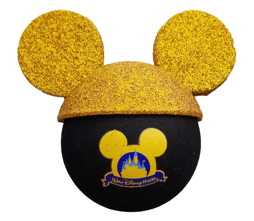 Mickey Mouse w/ Gold Glitter Ears Car Antenna Topper / Dashboard Decor ...