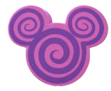 Mickey Cute Pink w/ Purple Swirls Antenna Topper / Mirror Dangler / Dashboard Buddy (Disney Parks)