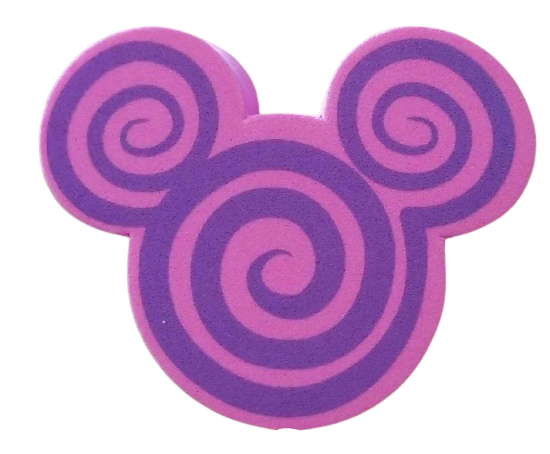 Mickey Cute Pink w/ Purple Swirls Antenna Topper / Mirror Dangler / Dashboard Buddy (Disney Parks)