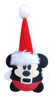 Mickey Chubby Round w/ Tall Red Santa Hat Car Antenna Topper / Mirror Dangler / Dashboard Buddy