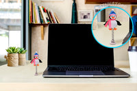 Tenna Tops Penguin Car Antenna Topper / Mirror Dangler / Cute Dashboard Accessory (Pink/Blue) (Fat Stubby Antenna)