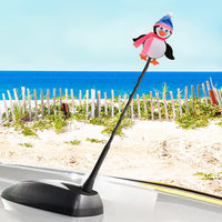 Tenna Tops Penguin Car Antenna Topper / Mirror Dangler / Cute Dashboard Accessory (Pink/Blue)