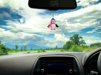 Tenna Tops Penguin Car Antenna Topper / Mirror Dangler / Cute Dashboard Accessory (Pink/Blue) (Fat Stubby Antenna)