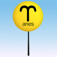 HappyBalls Birth Sign - Aries Car Antenna Topper / Mirror Dangler / Auto Dashboard Accessory