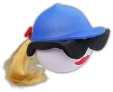 Coolballs "Cool Girls - Blonde" Blue Cap Car Antenna Topper / Mirror Dangler / Cute Dashboard Buddy