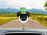Disney Mickey Mouse Leprechaun Irish w/ Beard Antenna Topper / Mirror Dangler / Dashboard Accessory (Disneyland Resort)