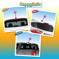 ..HappyBalls Happy Smiley Face Car Antenna Topper / Auto Dashboard Accessory (Pink)
