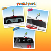 Tenna Tops Cute Penguin Car Antenna Topper / Auto Dashboard Accessory (Green) (Fat Stubby Antenna)