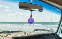 ..HappyBalls Happy Smiley Face Car Antenna Topper / Auto Dashboard Accessory (Purple)