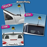 HappyBalls Biker Car Antenna Topper / Mirror Dangler / Dashboard Buddy