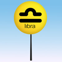 HappyBalls Birth Sign - Libra Car Antenna Topper / Mirror Dangler / Auto Dashboard Accessory