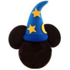 *Last One* Disney Mickey Mouse Fantasia Sorcerer Car Antenna Topper / Desktop Bobble Buddy (Plain Black) (Yellow Stars)
