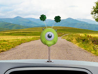 *Last One* 2.50" Giant Size - Mike Wazowski Eye Irish Shamrock's Pixar Disney Car Antenna Topper / Auto Dashboard Accessory