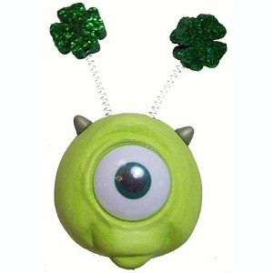 *Last One* 2.50" Giant Size - Mike Wazowski Eye Irish Shamrock's Pixar Disney Car Antenna Topper / Auto Dashboard Accessory