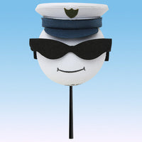 Coolballs Cool Captain Boat / Ship Car Antenna Topper / Mirror Dangler / Auto Dashboard Accessory