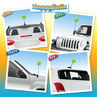 ..HappyBalls Happy Smiley Face Car Antenna Topper / Auto Dashboard Accessory (Green)