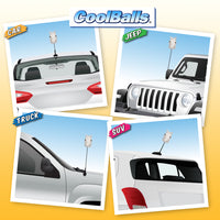 Coolballs White Horse Car Antenna Topper / Auto Mirror Dangler / Cute Dashboard Accessory