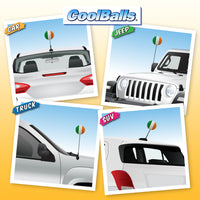 Coolballs Irish Ireland Flag Car Antenna Topper / Mirror Dangler / Dashboard Buddy (Auto Accessory)
