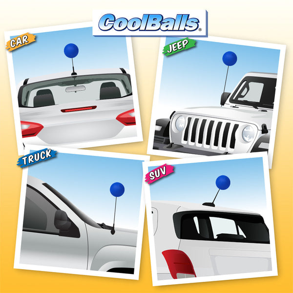 Coolballs Plain Blue Car Antenna Ball TheAntennaTopperStore