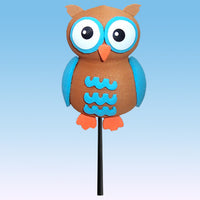 Tenna Tops Blue Owl Car Antenna Topper / Auto Mirror Dangler / Cute Dashboard Accessory