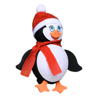 Tenna Tops Cute Penguin Car Antenna Topper / Auto Dashboard Accessory (Red) (Fat Stubby Antenna)