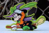 Mickey Mouse WITCH w/ Broom Car Antenna Topper / Dashboard Accessory (Halloween)