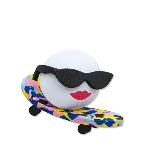 Coolballs "Cool Skate Chick" Skateboarder Car Antenna Topper / Mirror Dangler / Auto Dashboard Accessory (Multi-Color Board)