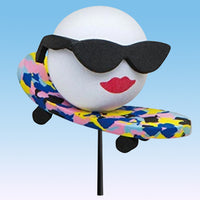 Coolballs "Cool Skate Chick" Skateboarder Car Antenna Topper / Mirror Dangler / Auto Dashboard Accessory (Multi-Color Board)