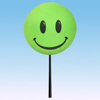 ..HappyBalls Happy Smiley Face Car Antenna Topper / Auto Dashboard Accessory (Green)