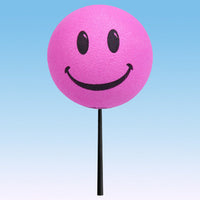 ..HappyBalls Happy Smiley Face Car Antenna Topper / Auto Dashboard Accessory (Pink)