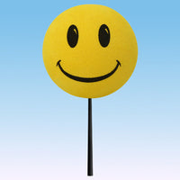 ...HappyBalls Happy Smiley Face Car Antenna Topper / Auto Dashboard Buddy (Yellow)
