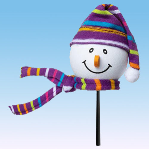 Tenna Tops Snowman Winter Hat & Scarf Car Antenna Topper / Auto Dashboard Accessory (Purple)