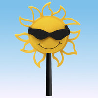Coolballs California Sunshine Car Antenna Topper / Mirror Dangler / Cool Dashboard Buddy (Black Shades)