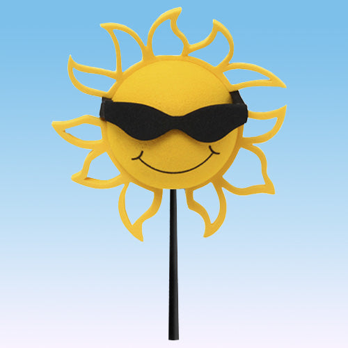 Coolballs California Sunshine Car Antenna Topper / Mirror Dangler / Cool Dashboard Buddy (Black Shades)