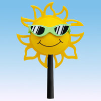 Coolballs California Sunshine Car Antenna Topper / Mirror Dangler / Auto Dashboard Accessory (Green Shades)