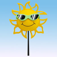 Coolballs California Sunshine Car Antenna Topper / Mirror Dangler / Auto Dashboard Accessory (Green Shades)