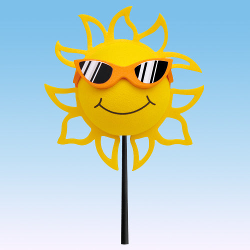 Coolballs California Sunshine Car Antenna Topper / Mirror Dangler / Cute Dashboard Accessory (Orange Shades)