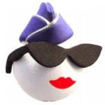 Coolballs Cool Air Force Lady Car Antenna Topper / Mirror Dangler / Dashboard Buddy