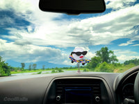 Coolballs "Cool Skate Chick" Skateboarder Car Antenna Topper / Mirror Dangler / Auto Dashboard Accessory (Multi-Color Board)