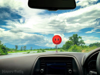 ..HappyBalls Happy Smiley Face Car Antenna Topper / Auto Dashboard Accessory (Red)