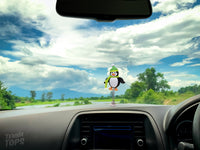 Tenna Tops Cute Penguin Car Antenna Topper / Cute Dashboard Accessory (Green)