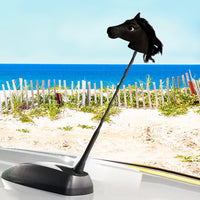 Coolballs Black Horse Car Antenna Topper / Mirror Dangler / Dashboard Accessory