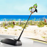 Tenna Tops Cute Penguin Car Antenna Topper / Cute Dashboard Accessory (Green)