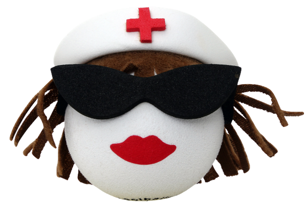 Coolballs Brunette Nurse Car Antenna Topper / Cute Dashboard Accessory